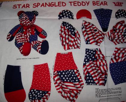 Star Spangeld Teddy Bear Panel 